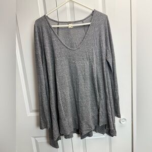 Free People Charcoal Long Sleeve Flowy Tunic